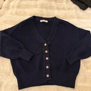 Free People Deep Blue Cardigan Sweater